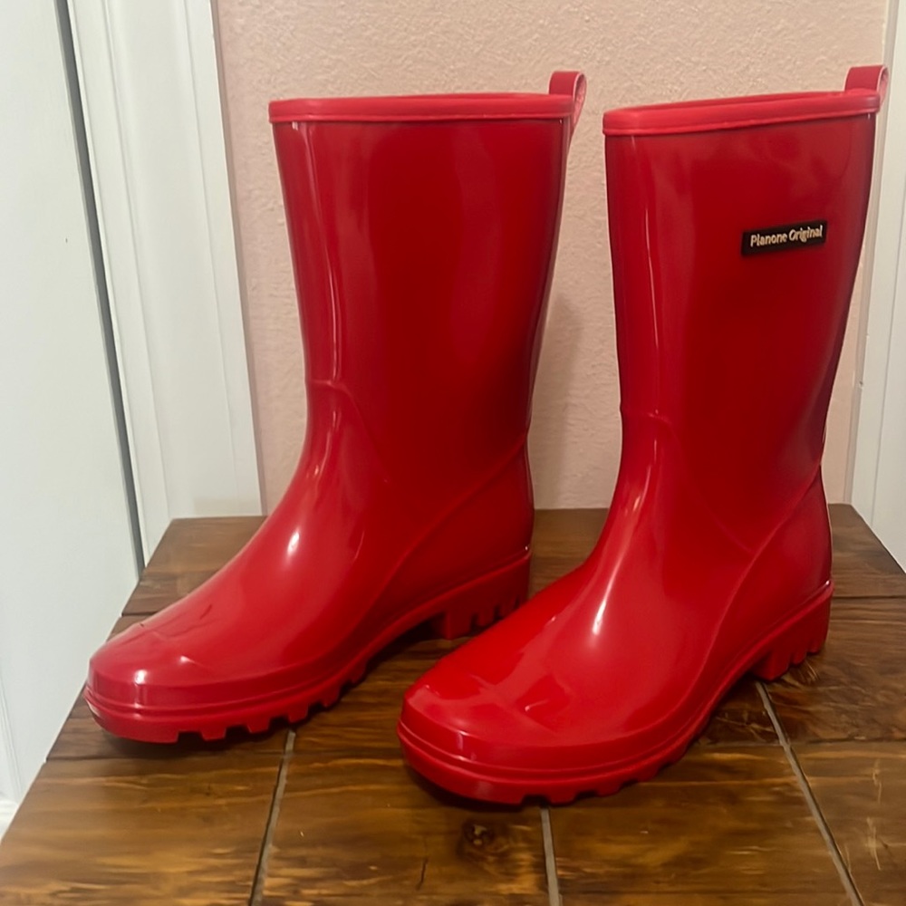 Planone midcalf read rain boots